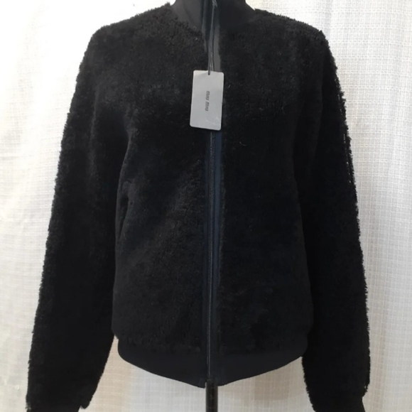 Miu Miu Sheep Fur Bomber Jacket - Picture 2 of 13